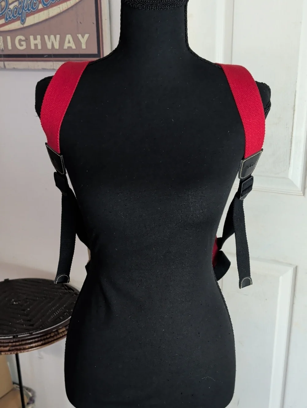 VINTAGE KIPLING FUNDAMENTAL BACKPACK/RUCKSACK BAG RED NYLON DRAWSTRING MONKEY